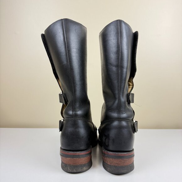 EUC Chippewa Rally Motorcycle Boots in Black Odessa Leather Model 27862 main image 4